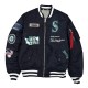 Seattle Mariners Full-Zip Navy Bomber Jacket