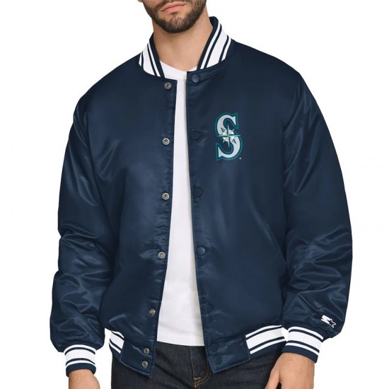 Seattle Mariners Home Plate Printed Graphic Navy Jacket