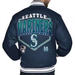 Seattle Mariners Home Plate Printed Graphic Navy Jacket