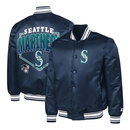 Seattle Mariners Home Plate Printed Graphic Navy Jacket