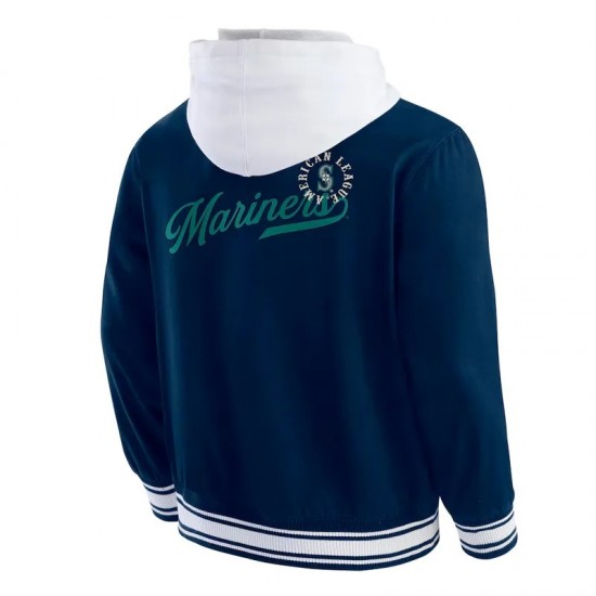 Seattle Mariners Navy Cotton Hooded Jacket Seattle Mariners Navy Cotton Hooded Jacket