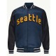 Seattle Mariners Navy Varsity Satin Jacket