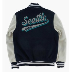 Seattle Mariners Script Tail Varsity Jacket Seattle Mariners Script Tail Varsity Jacket