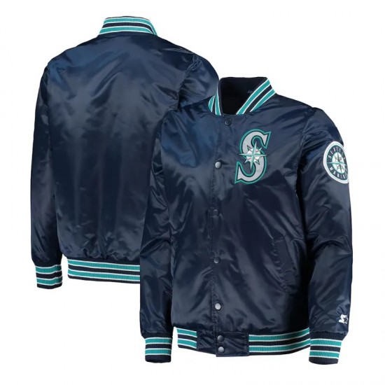 Seattle Mariners The Diamond Navy Satin Jacket Seattle Mariners The Diamond Navy Satin Jacket
