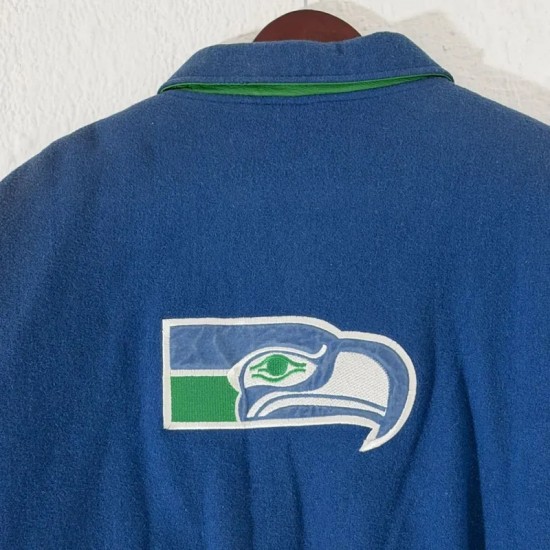 Seattle Seahawks 1990’s Royal and Green Varsity Jacket