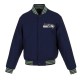 Seattle Seahawks College Navy Embroidered Logo Varsity Wool Jacket