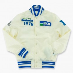 Seattle Seahawks Cream Throwback Classic Jacket