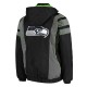 Seattle Seahawks Gridiron Reflective Stripe Half-Zip Hooded Jacket Seattle Seahawks Gridiron Reflective Stripe Half-Zip Hooded Jacket