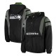 Seattle Seahawks Gridiron Reflective Stripe Half-Zip Hooded Jacket Seattle Seahawks Gridiron Reflective Stripe Half-Zip Hooded Jacket
