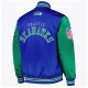 Seattle Seahawks Heavyweight Royal and Green Satin Jacket Seattle Seahawks Heavyweight Royal and Green Satin Jacket