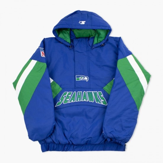 Seattle Seahawks Heritage Half-Zip Royal Pullover Jacket Seattle Seahawks Heritage Half-Zip Royal Pullover Jacket