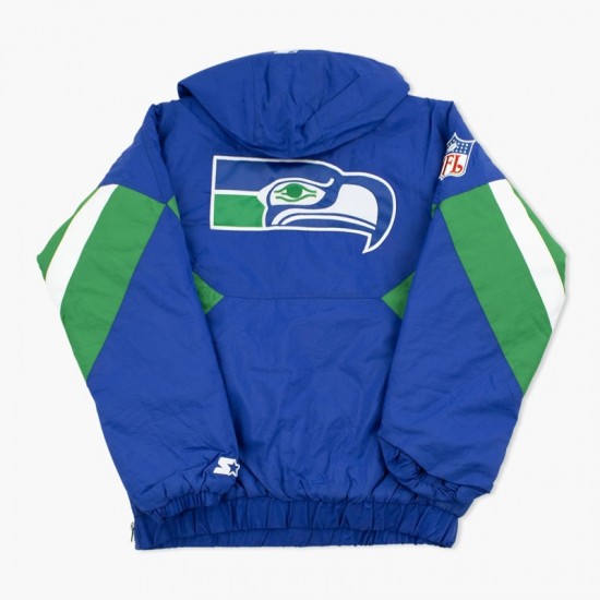 Seattle Seahawks Heritage Half-Zip Royal Pullover Jacket Seattle Seahawks Heritage Half-Zip Royal Pullover Jacket