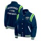 Seattle Seahawks Lightweight Navy Varsity Satin Jacket