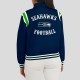 Seattle Seahawks Lightweight Navy Varsity Satin Jacket