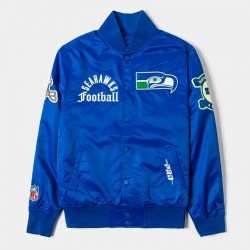 Seattle Seahawks Original Blue Varsity Satin Jacket