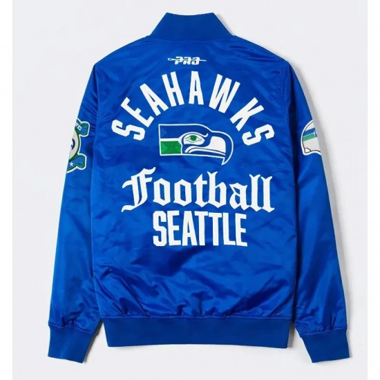 Seattle Seahawks Original Blue Varsity Satin Jacket Seattle Seahawks Original Blue Varsity Satin Jacket