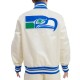 Seattle Seahawks Retro Classic Cream Varsity Satin Jacket