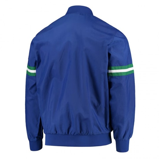 Seattle Seahawks Throwback Jet Half-Zip Blue Jacket Seattle Seahawks Throwback Jet Half-Zip Blue Jacket