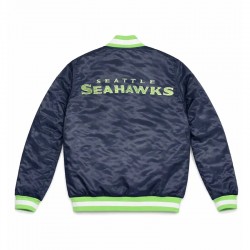 Seattle Seahawks Throwback Navy Satin Jacket