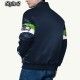 Seattle Seahawks Triple Option Varsity Satin Jacket Seattle Seahawks Triple Option Varsity Satin Jacket