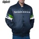 Seattle Seahawks Triple Option Varsity Satin Jacket Seattle Seahawks Triple Option Varsity Satin Jacket