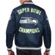 Seattle Seahawks Two-Time Super Bowl Champions Navy Satin Jacket Seattle Seahawks Two-Time Super Bowl Champions Navy Satin Jacket