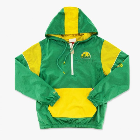Seattle Supersonics 1979 Champions Anorak Half-Zip Green Jacket Seattle Supersonics 1979 Champions Anorak Half-Zip Green Jacket