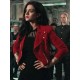Shadowhunters S02 Emeraude Toubia Red Suede Jacket