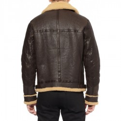 Men's Shearling B3 Brown Leather Aviator Bomber Jacket Men's Shearling B3 Brown Leather Aviator Bomber Jacket