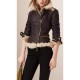 Women B3 Brown Shearling Aviator Leather Jacket