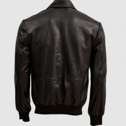 Sheep Leather Black  Bomber Jacket