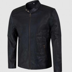 Sheep Leather Cafe Racer Jacket