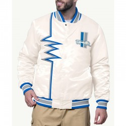 Shock Wave Detroit Lions Light Cream Satin Jacket
