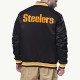 Shock Wave Pittsburgh Steelers Black Satin Jacket Shock Wave Pittsburgh Steelers Black Satin Jacket