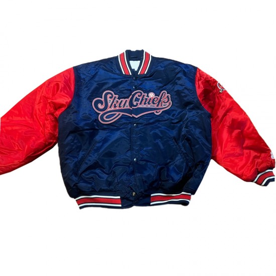 Skychiefs Mets Blue and Red Satin Jacket Skychiefs Mets Blue and Red Satin Jacket
