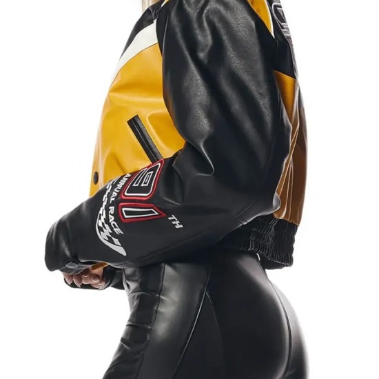 SMK Race Car Bomber Leather Jacket - Stylish High-Quality Racing Apparel