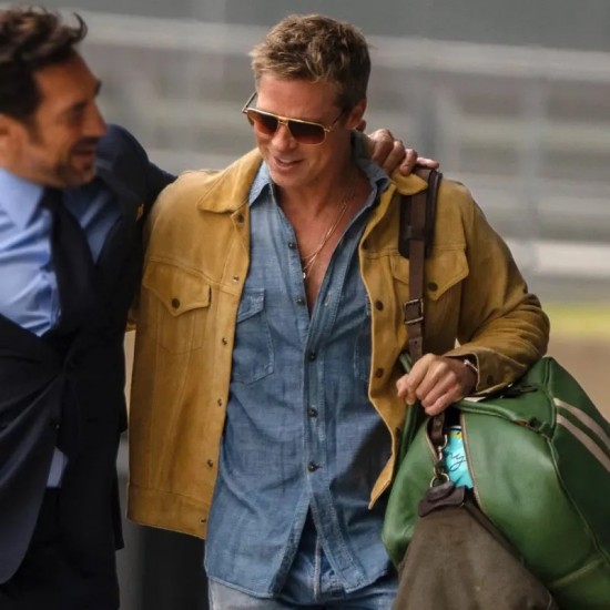 Sonny Hayes F1 The Movie Brown Suede Jacket