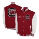 South Carolina Gamecocks Fleece Burgundy and White Varsity Jacket