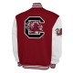 South Carolina Gamecocks Fleece Burgundy and White Varsity Jacket South Carolina Gamecocks Fleece Burgundy and White Varsity Jacket