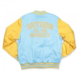 Southern University Columbia Blue and Gold Baseball Jacket Southern University Columbia Blue and Gold Baseball Jacket