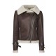Women Squirrel Shearling Brown Leather Jacket Women Squirrel Shearling Brown Leather Jacket front view jacket