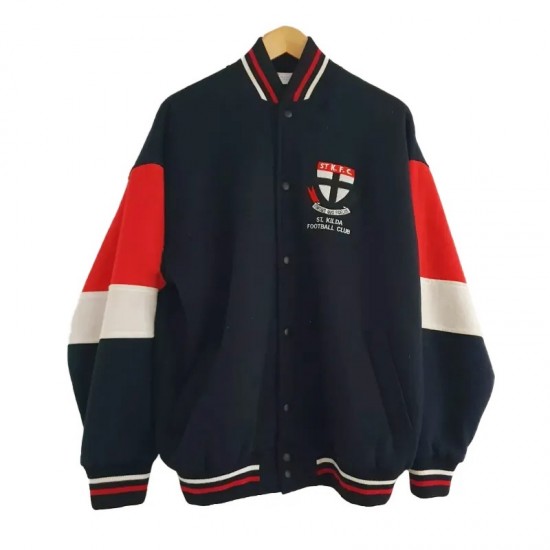 St Kilda Saints Vintage Retro Varsity Fleece Jacket