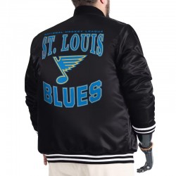 St. Louis Blues Adaptive Bold Logo Varsity Satin Jacket