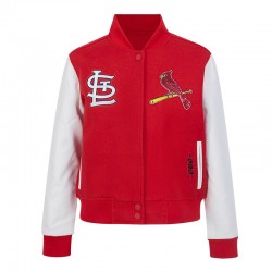 St. Louis Cardinals Game Day Classics Red Varsity Wool/Leather Jacket