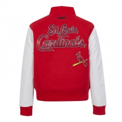 St. Louis Cardinals Game Day Classics Red Varsity Wool/Leather Jacket