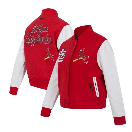 St. Louis Cardinals Game Day Classics Red Varsity Wool/Leather Jacket St. Louis Cardinals Game Day Classics Red Varsity Wool/Leather Jacket
