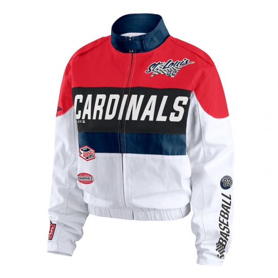 St. Louis Cardinals Racing Red/White Full-Zip Jacket St. Louis Cardinals Racing Red/White Full-Zip Jacket