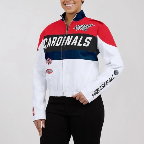 St. Louis Cardinals Racing Red/White Full-Zip Jacket