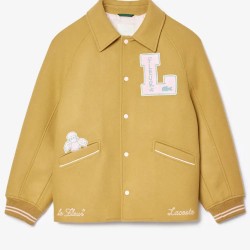 Stylish Lefleur Yellow Snap Varsity Jacket for Trendy Look