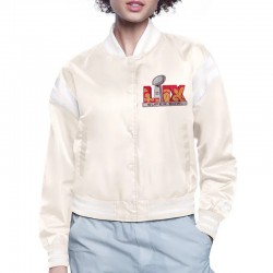 Super Bowl LIX Cream Varsity Satin Jacket